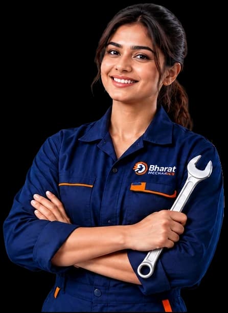Bharat Mechanics technician holding a wrench